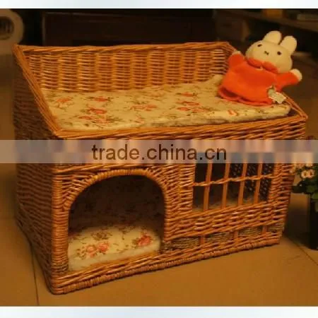 Decorative wicker cat basket set or cat bed
