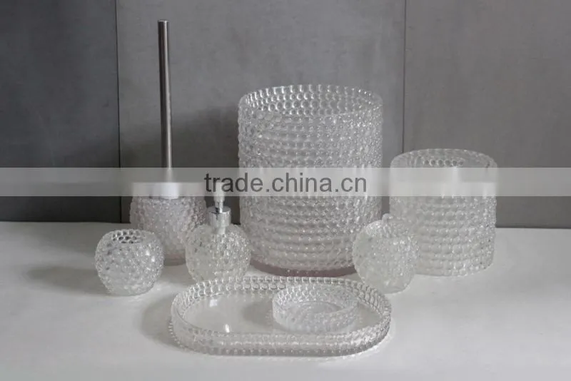 Imitate Glass Round Transparent Resin Toothbrush holder or Tumbler