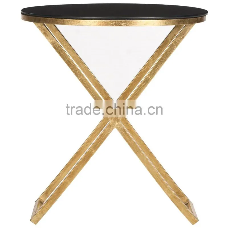 Metal iron X shape gold leg high grade quality end table