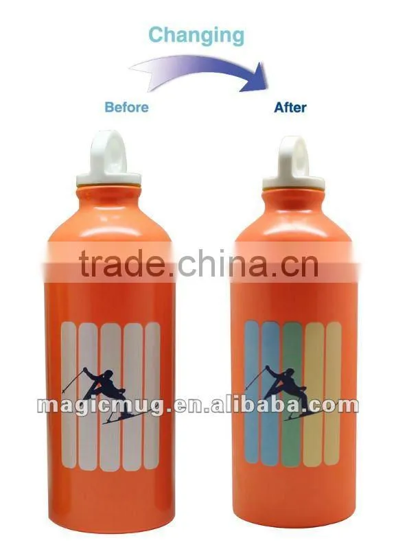 Cold color changing Aluminum Bottle Spiderman