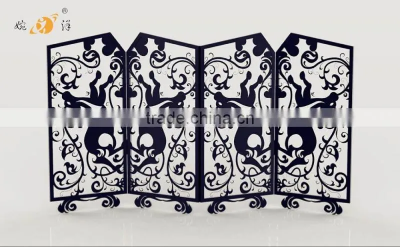 2016 new design antique looking room hotel metal folding screens