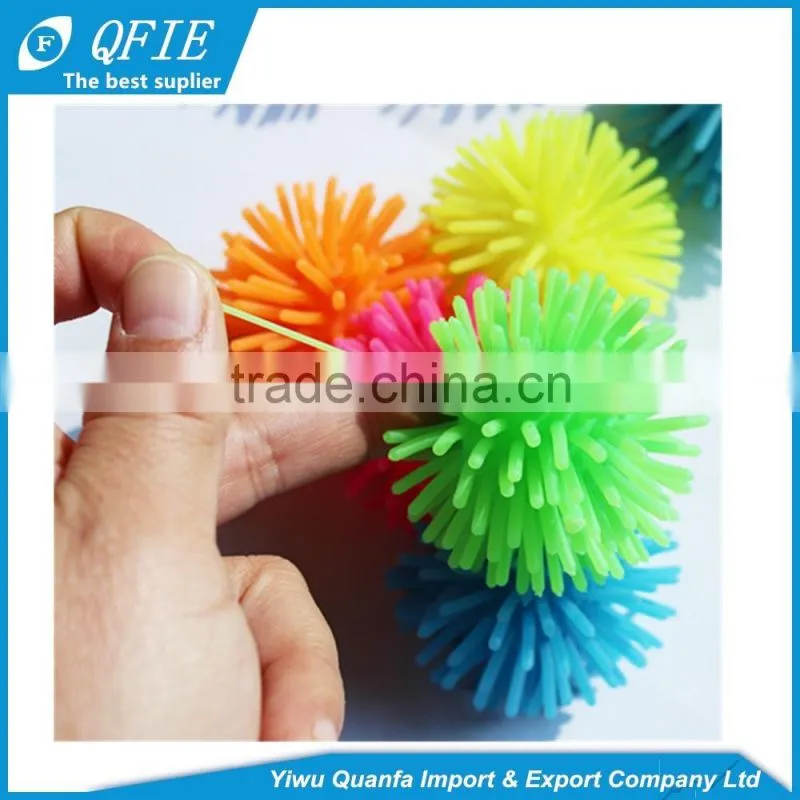 Cheap 2 inches TPR small light up squishy puffer ball toy for coin machine