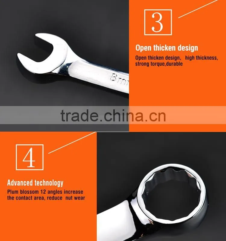 combination spanner different size chrome vanadium harden spanner tools set