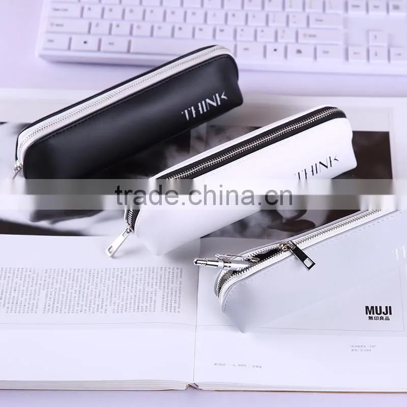 Best sell Low price custom logo leather pen pouch pencil case for teenagers