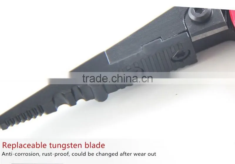 QJ-FP001 7inch bi-color tungsten steel fishing pliers with aviation aluminum handle