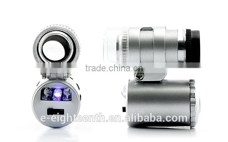 new MG9882 60X MiniLED+UV Lamp Hot Sell Loupe Pocket Microscope Jewelry Magnifier