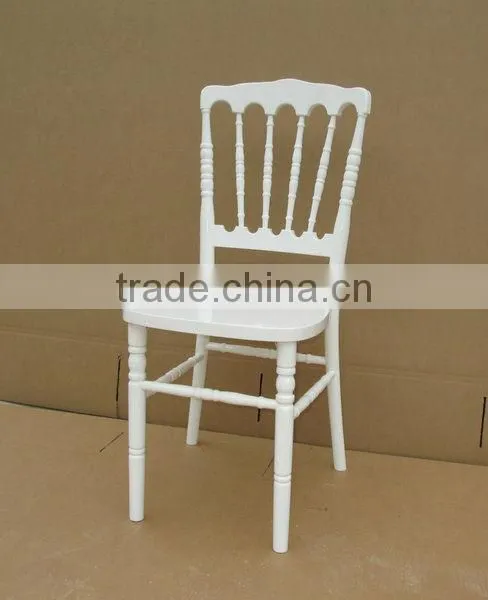 white wooden napoleon banquet chair with cushion pad
