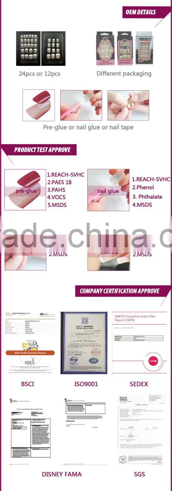 Newair artificial fingernails French full cover nail tips