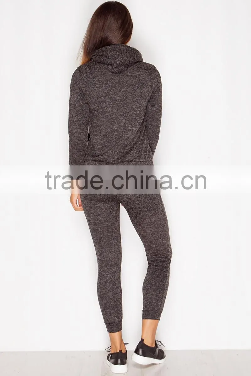 Cotton Polyester Tracksuit For Adults Plain Blank Active Charcoal Grey Track Suit Custom Design Jacket Sweatpants Sports