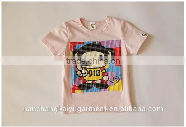 Wholesale cartoon print cotton T shirt for children