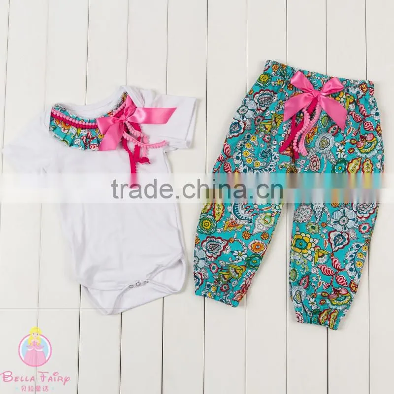 2017 Spring Girls Boutique Clothing Set Cotton Long Sleeve Baby Suit Baby Rompers White