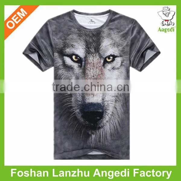 OEM Trendy Fashion AOP 3d printing short sleeve polyester quick dry t-shirt