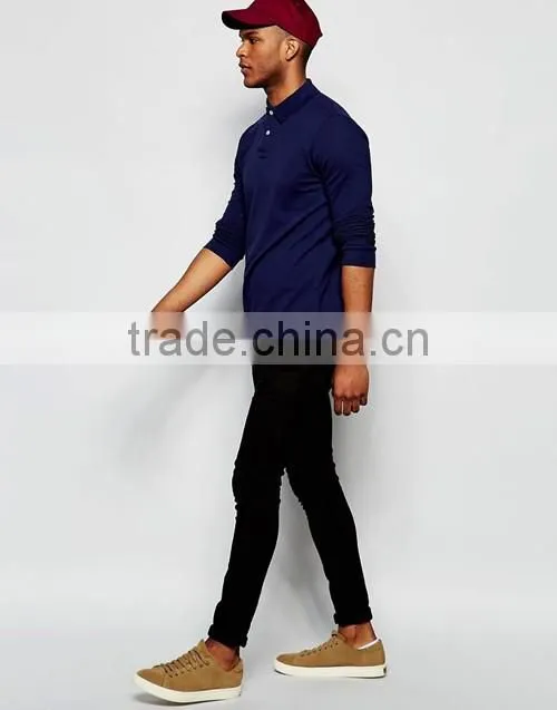Sports long sleeves men pique polo shirt, personalized custom polo shirt importer, gym golf polo t-shirt wholesale