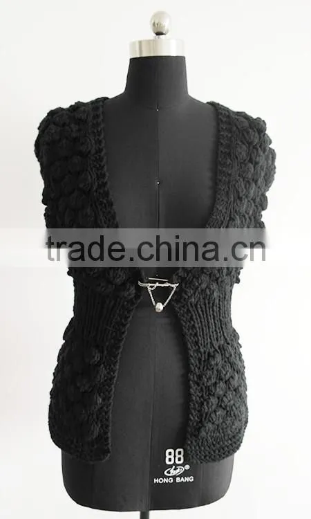 Fashion Ladies sleeveless hand crochet cardigan sweater