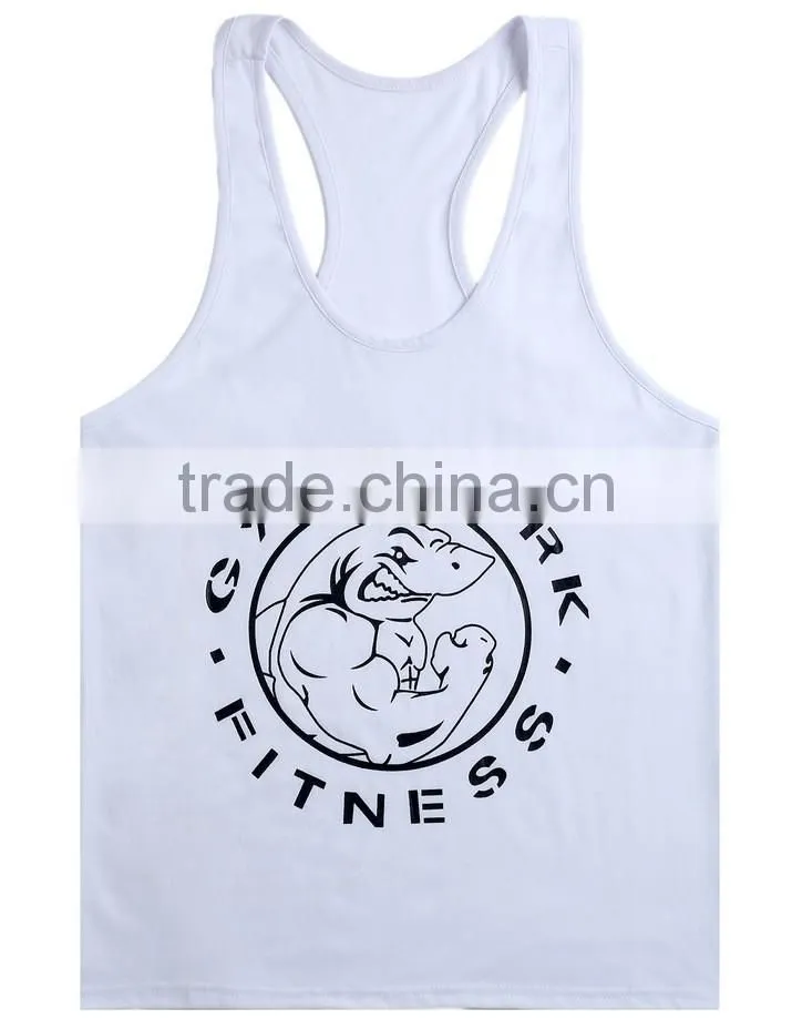 2016 cotton fitness clothes Gym bodybuilding tank top men Sleeveless sport tops Casual golds gym vest brand tracksuits men