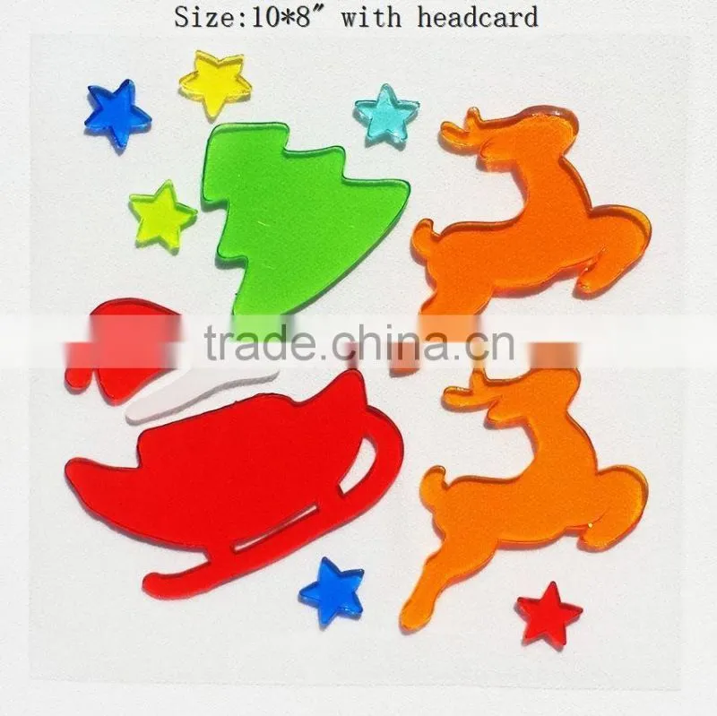 Reindeer Santa Claus gel window decoration sticky jelly Halloween window sticker home decoration