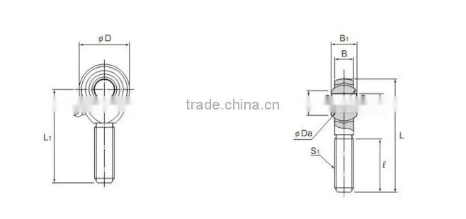 male thread pillow ball rod end bearing M4 POS4