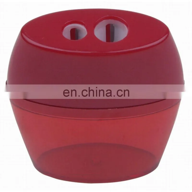 7.0x6.0x2.0cm Plastic Barrel Double Hole Pencil Sharpener