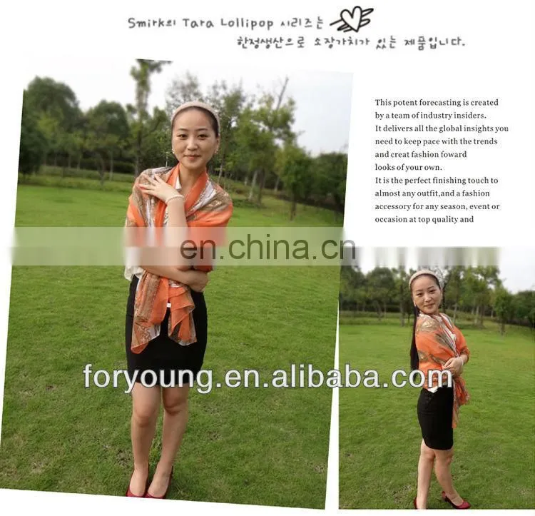fashion long voile printed scarf
