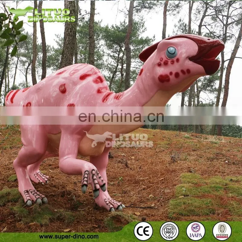 Full Scale Fiberglass Dinosaur Parasaurolophus Statue