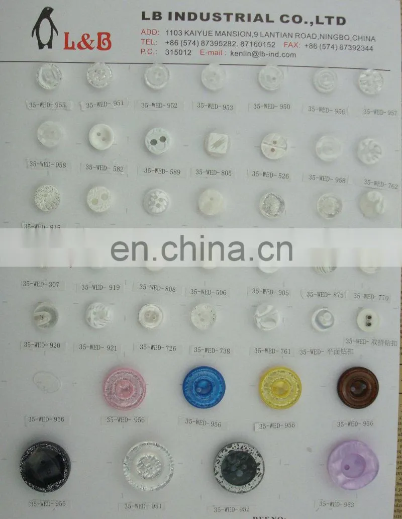 2016 fashion 2/4 hole colorful button wholesale resin button