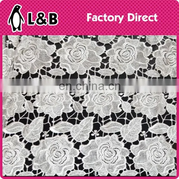 wholesale popular fashion embroidery chemical polyester lace fabric