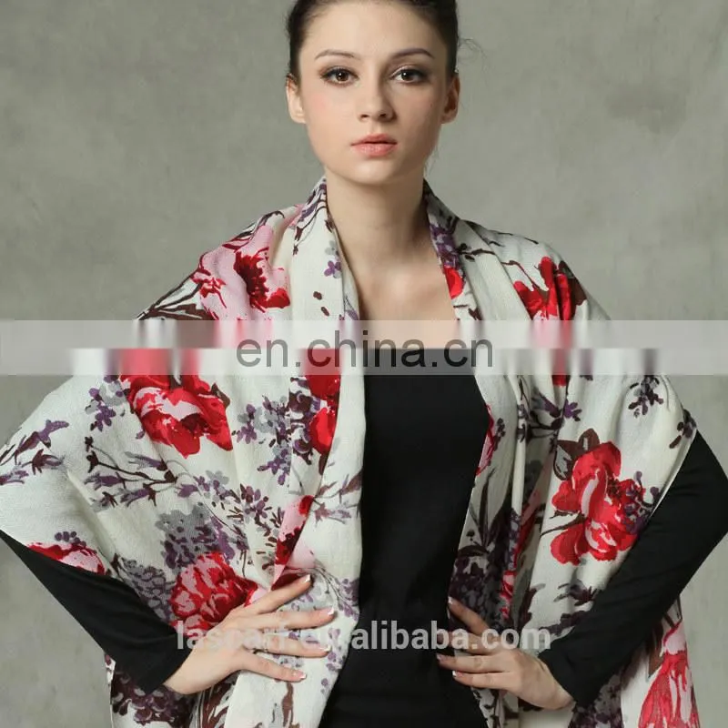 colorful flower Australia pure wool scarf