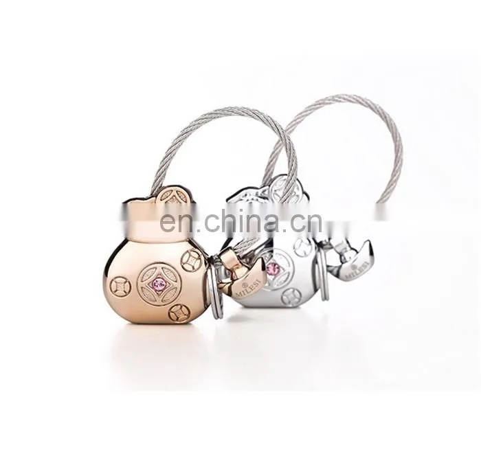 2017 shiny silver rose gold plated metal keychain maker