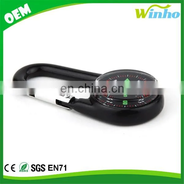 Winho Aluminium Button Shape Compass and Carabineer for Mountaineering