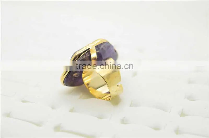 2014 New style natural agate wire wrapped jewelry ring