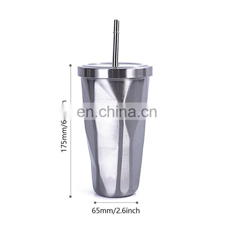 Customized Stainless Steel 17OZ Coffee Mug Tumbler Cups With Straw And Lid For Bulk Purchase