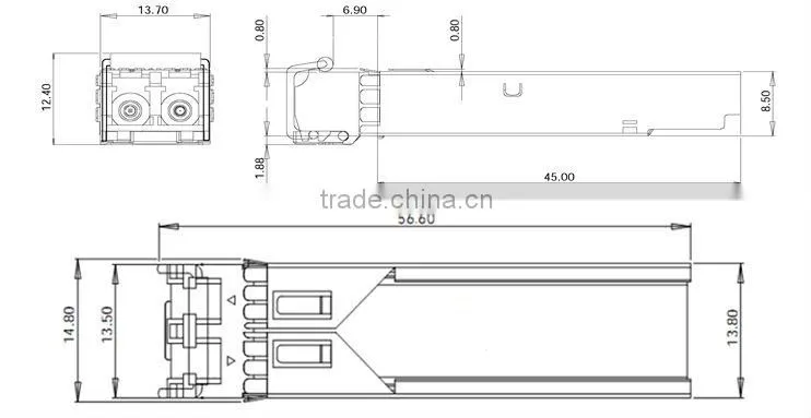 1.25G 1550nm dual fibers 80KM SFP transceiver