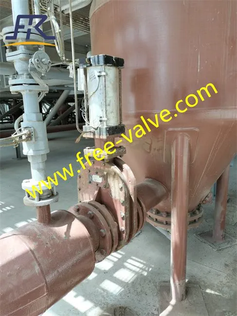 Pneumatic ceramic lined double disc gate valve application 02