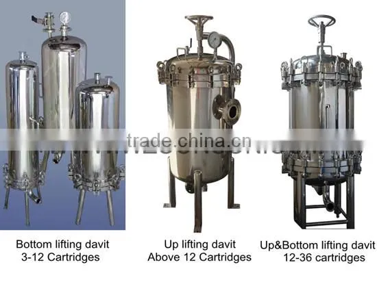 stainless steel cartridge filter vessel