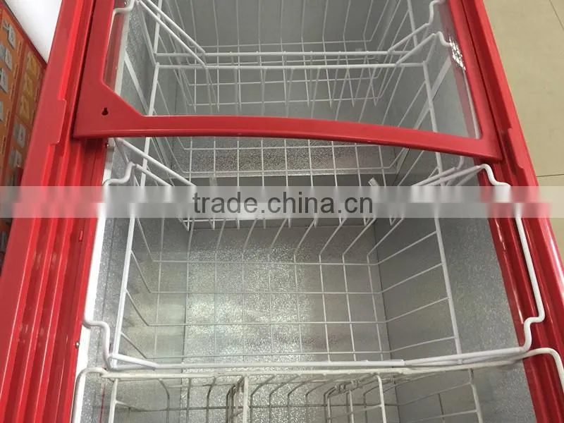 268L supermarket display freezer with one free basket