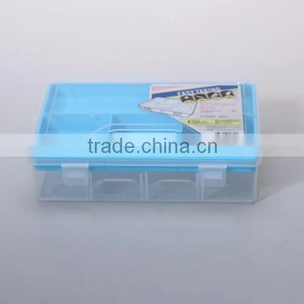 Double Layer 14 Compartment Plastic Storage Organizer Box with Removable Dividers