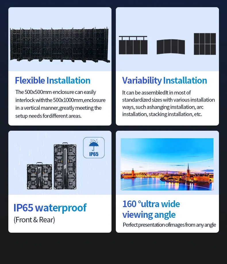 P2.9 P 3.91 500X1000mm 500X500mm Led Screen Outdoor Large Format Outdoor Led Screen Led Video Wall System Rental Led Screen