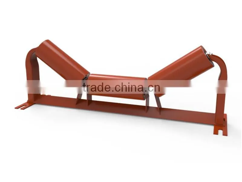 133mm Gold mining belt conveyor troughing idler rollers