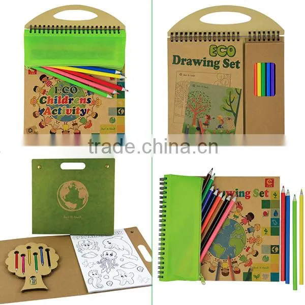 Eco custom portable creative wholesale kids novelty gifts drawing pencils set