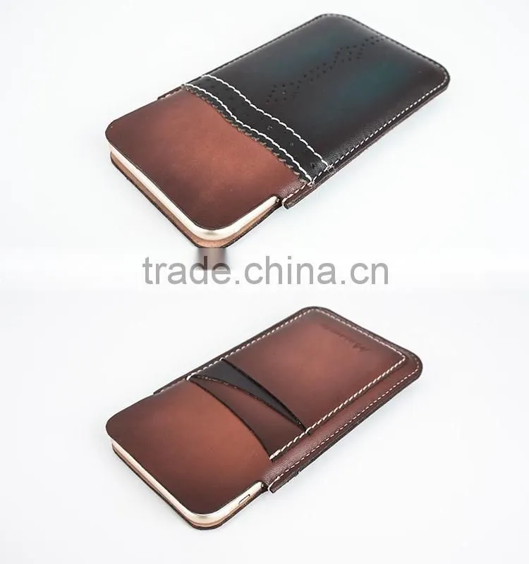 Fading Color Genuine Leather Mobile Phone Tube for iPhone 6/6plus for women/Lady