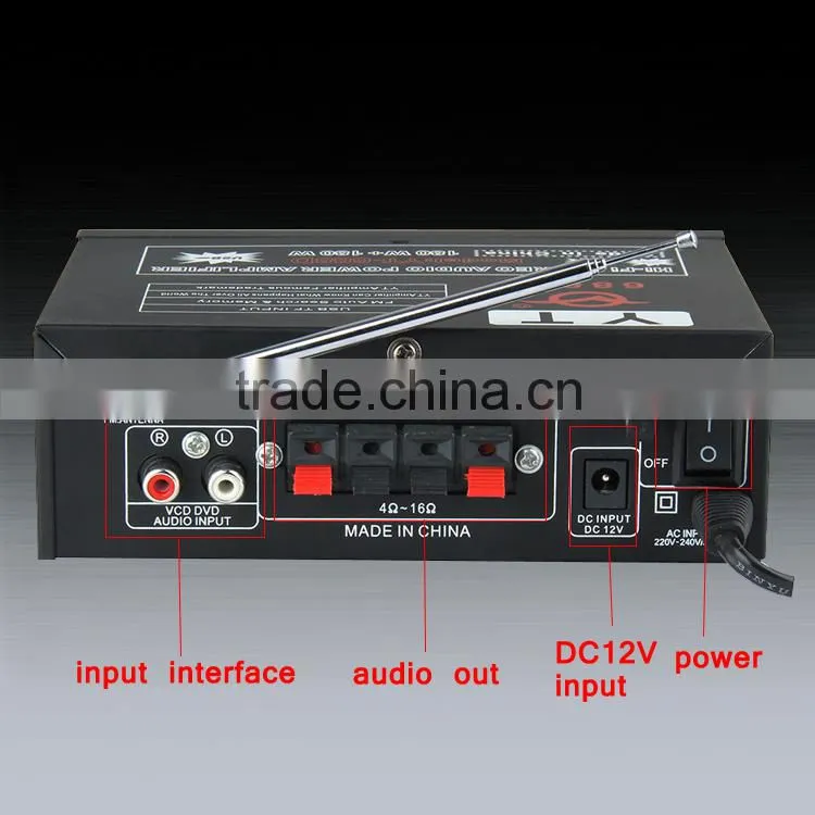 12V 2 channel amplifier YT-688D with usb/tf