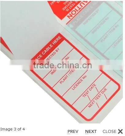 Heavy Duty Test Tags with an over Laminated Security Flap / Self Lamination Test tag with Unique Numbers