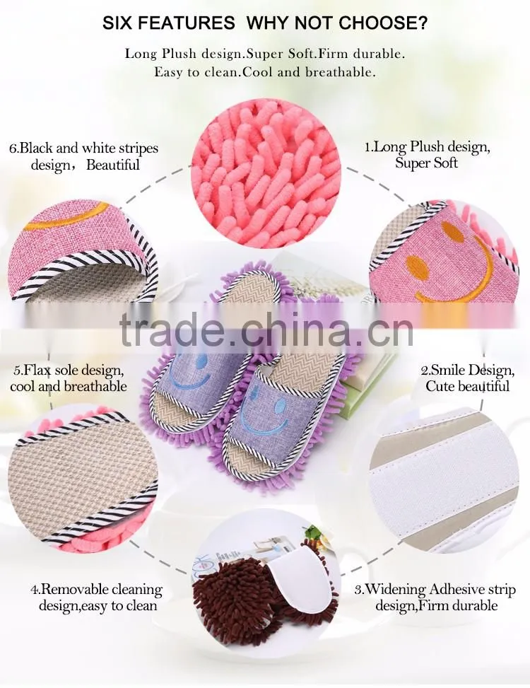 Microfiber Mop Slipper Customized Washable Cleaning Indoor Slippers