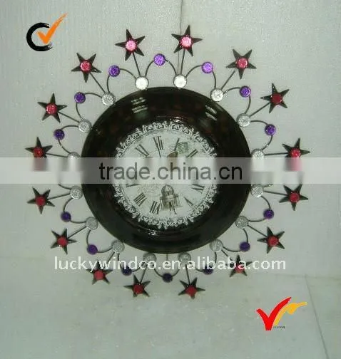 French style retro metal wall clock home decoration