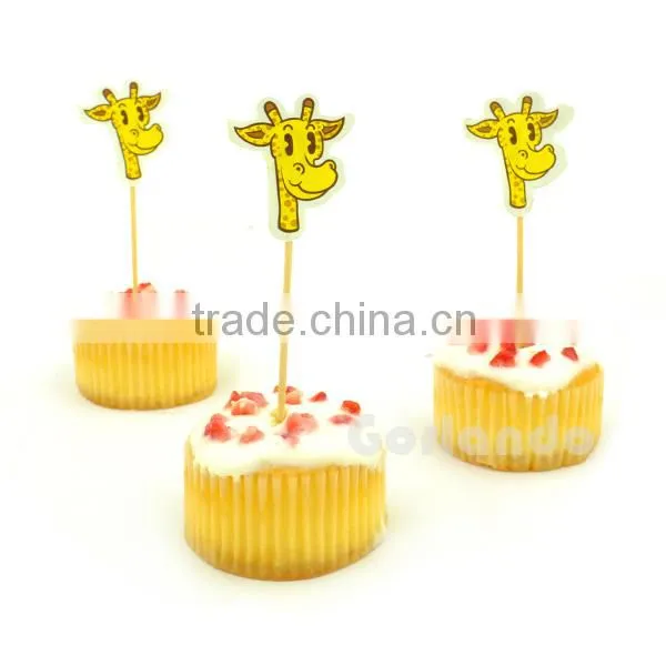 Duck printing wooden cocktail toothpick flags