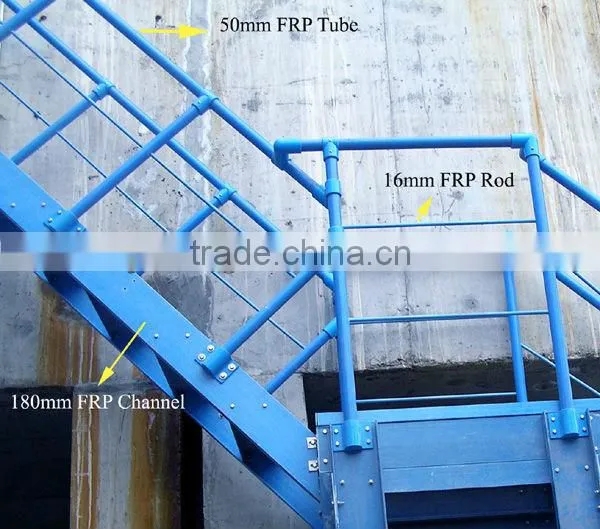 high strength Fiberglass guardrail tube, corrosion resistant,