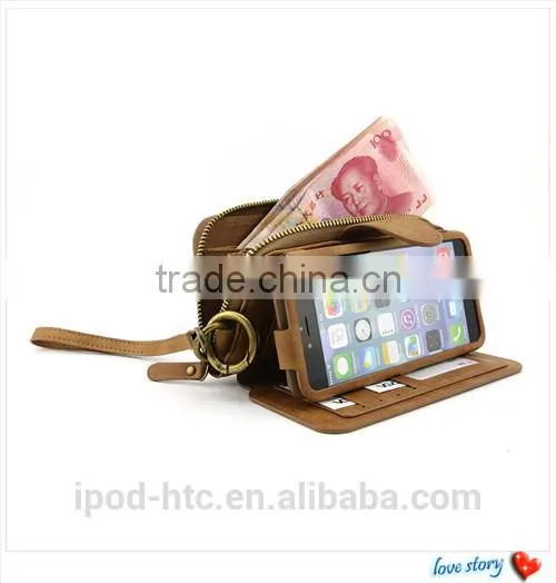 Wallet Style Leather Phone Case With Card Slots For Iphone 6 Plus