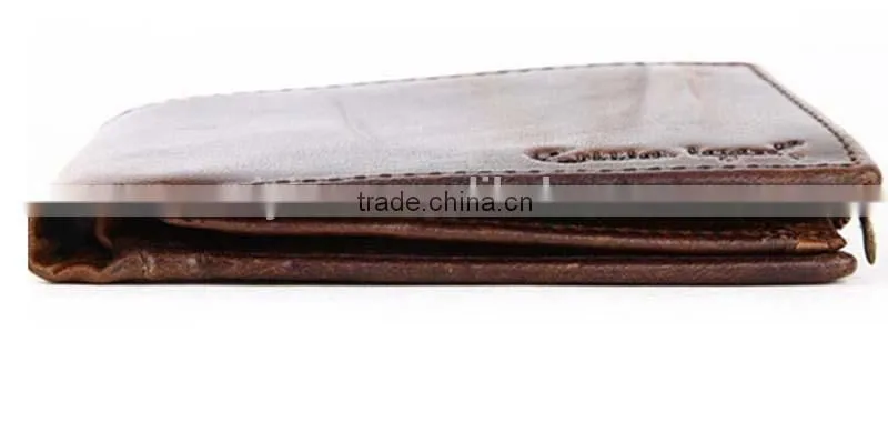 Top grade unique design handmade genuine leather men's rfid wallet