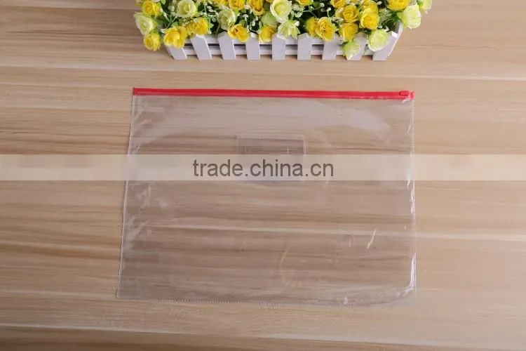 Clear pp cover plastic waterproof slide zip document holder
