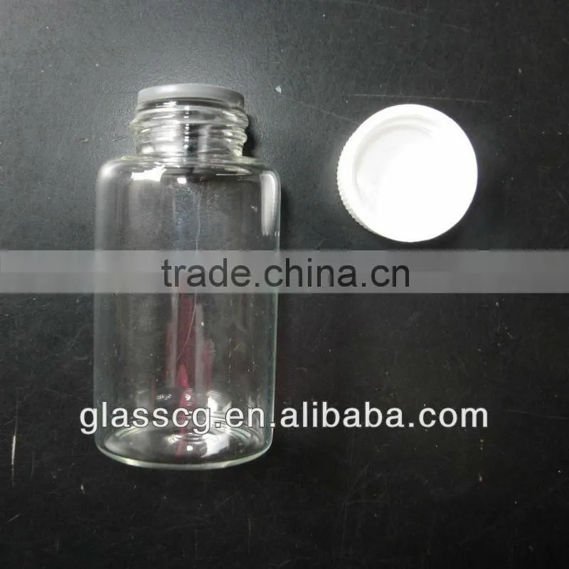 Glass bottle with rubber stopper and screw plastic cap for sale paypal accept